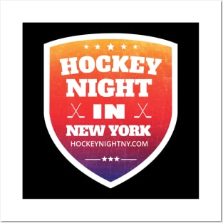 Hockey Night In NY (black) Posters and Art